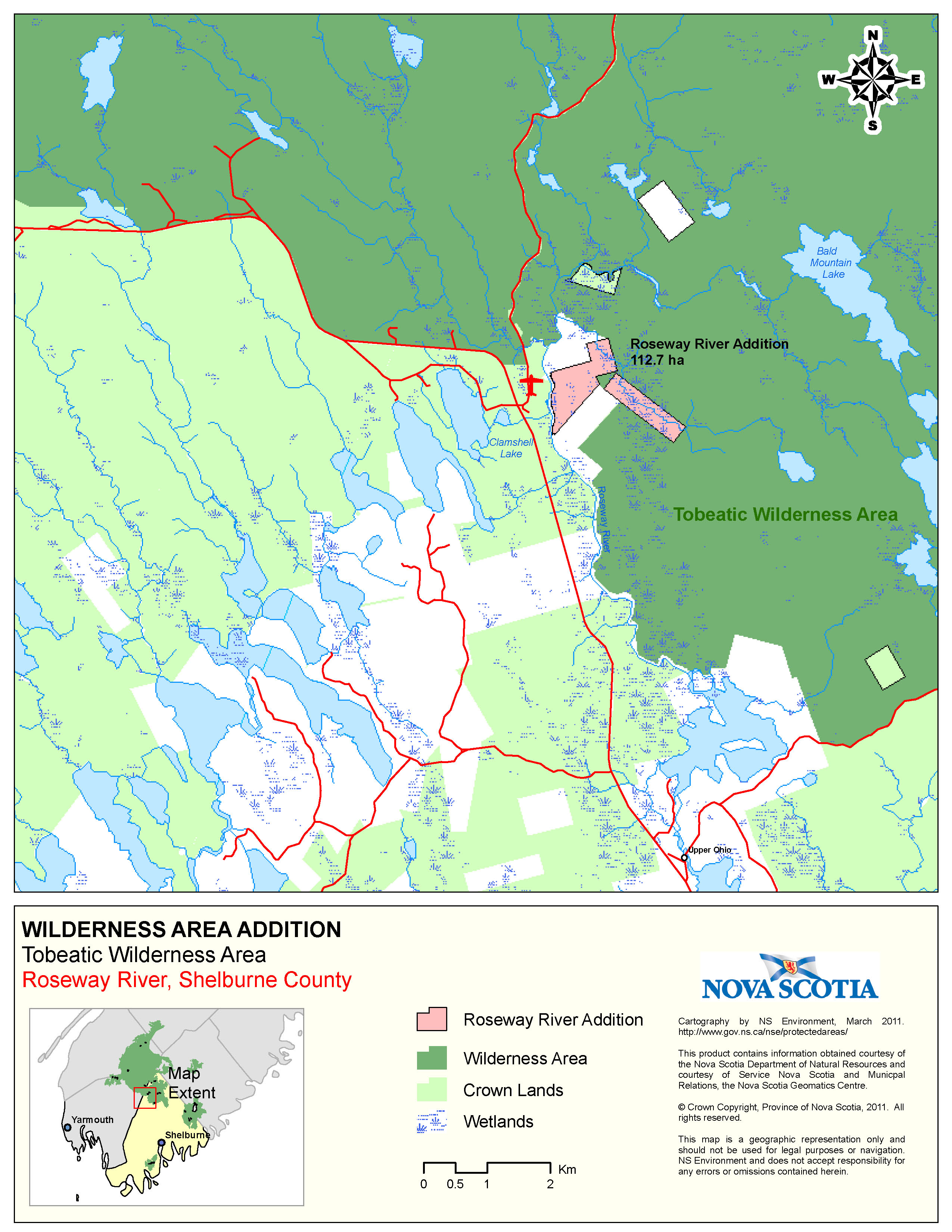 Approximate Boundaries of Crown Land at Roseway River, Shelburne County